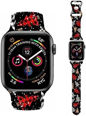 Каишка за часовник TOU-BEGUIN, гривни с хубав коледен модел, съвместими с Apple Watch 38 40 41 мм, коледни подаръци, мека силиконова спортна замяна за iWatch SE Series 7 6 5 4 3 2 1 За момичета