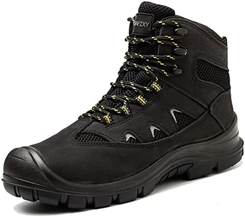 Работни обувки TOSAFZXY за мъже, 6 Защитни Ботуши Със Стоманени пръсти, Водоустойчив Мъжки Работна обувки
