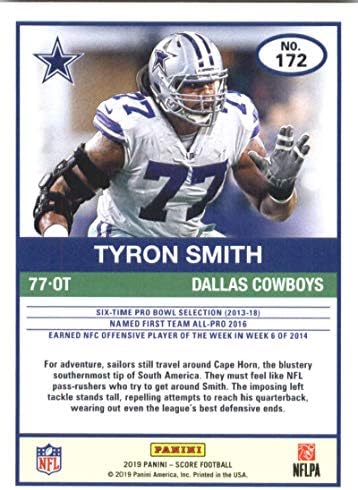Чрез 2019 172 Тайрън Смит Далас Ковбойз Футболна Търговска картичка NFL
