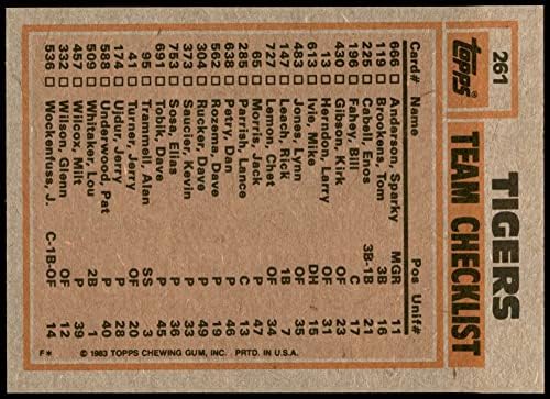 1983 Лидери Topps # 261 Тайгърс Лари Herndon/Дан Петри Детройт Тайгърс (Бейзболна картичка) NM / MT Тайгърс