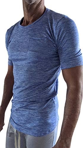 Мъжки t-shirt Performance Fit с кръгло деколте за практикуване на йога и фитнес зала 4-rth Resort с квадратна джоб от екологично чисти модал / рециклирани материи