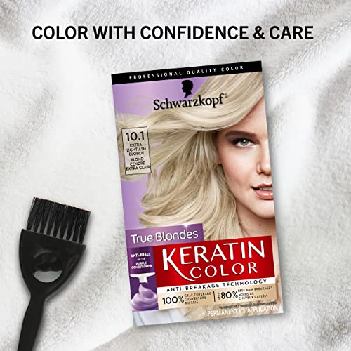 Крем за постоянен боядисване на коса Schwarzkopf Keratin Color, 10,1 экстрасветлый пепеляв blond, 1 комплект