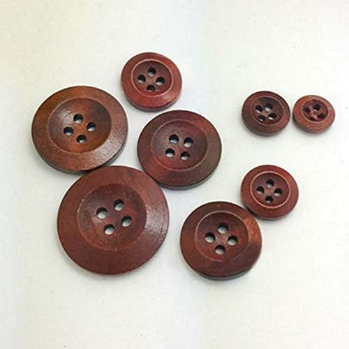 50шт 4 Дупки Плътен Цвят Дървени Кръгли Копчета и Копчета за Облекло DIY Облекла Craft - 10 мм, Удобни и Екологично Ловък и