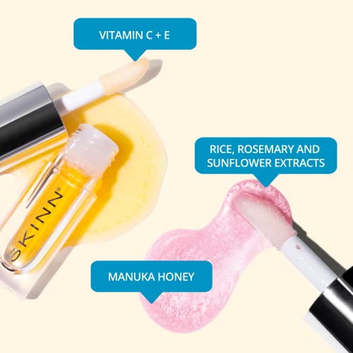 Определени масла за устни SKINN Luminous Lip Oil, 2 бр. (златист и румен) - Подпомага производството на колаген,