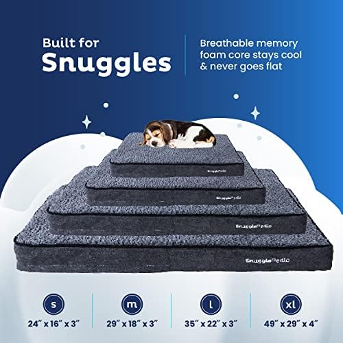 Легло за кучета с ефект на паметта Snuggle-Pedic - Плюшени Водоустойчив легло за домашни любимци с Подвижни вътрешни и външни