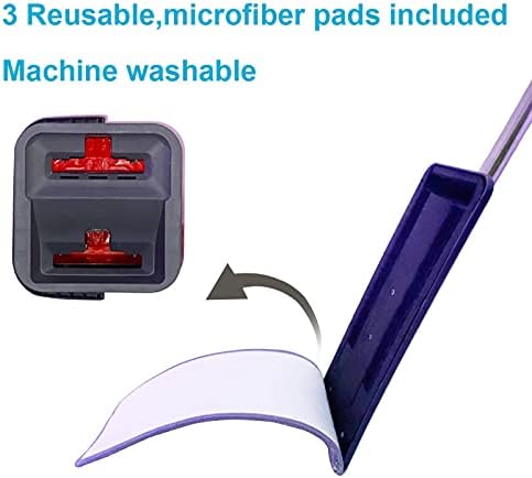 Комплект плоски швабр и кофи NA Hands-Free, въртяща се на 360 ° мокро и сухо въже с 2 миещи и подлежат на повторна употреба