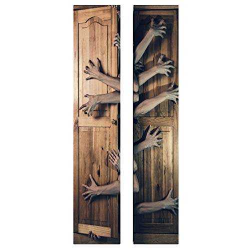 NUOBESTY Етикети на Етаж 2 елемента Етикети на Вратата на Хелоуин Страшни 3D Стикери Реалистични Етикети на Зомби Ръце Стикер на Прозореца на Ужасите за обитаван от Духо