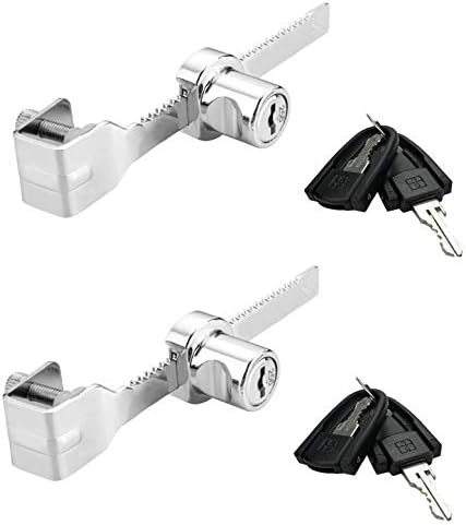 XIEHE 318 Ключалка за плъзгащи стъклени врати, Витринный Заключване, Храповой заключване с ключ (2 опаковки, различни ключове)