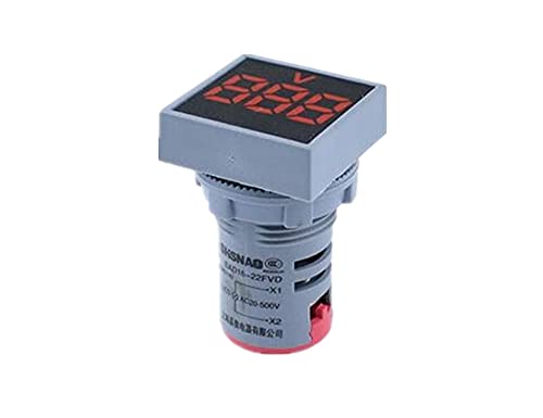 AMSH 22 мм Мини Цифров Волтметър Квадратен ac 20-500 В Волта Тестер за напрежение на електромера Led Лампи Дисплей (Цвят: