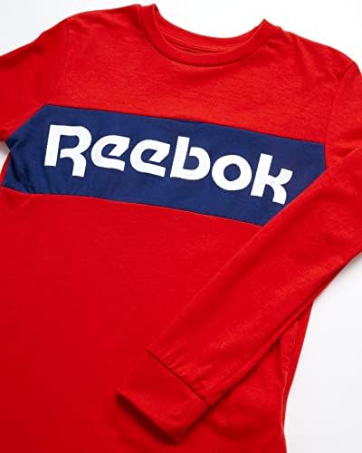 Комплект за активно бягане за момчета Reebok - Риза с дълги ръкави и Панталони от 3 теми - Спортен мек вълнен плат за