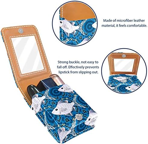 Калъф Червило С Огледален Модел На Риба За Устни, Червило Кутия За Съхранение На Притежателя На Преносим Пътуване