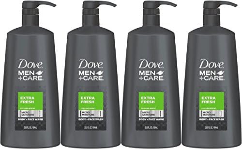 Препарат за измиване на тяло Dove Men + Care, Екстра Фреш, 23,5 унция (опаковка от 4 броя)