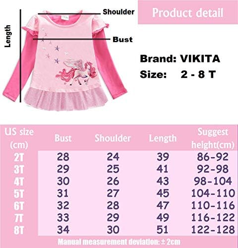 VIKITA/ Детски Ризи за момичета, Зимни Блузи с дълги ръкави и Дизайн Дрехи за момичета от 2 до 12 Години