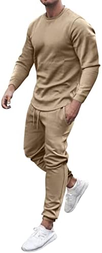 Спортни костюми за Бягане, 2 броя, Мъжки Ризи с кръгло деколте и дълги ръкави и Панталони, Комплекти за Активна