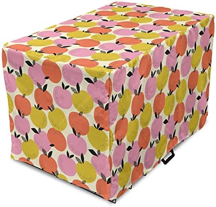 Foldout Калъф за кутия с плодове за кучета, Пятнисто-оранжево с Точков шарките на Листата, Модерна Композиция,
