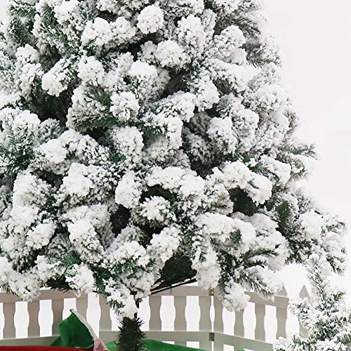 Навесная Изкуствена Коледна елха DLPY 9,8 Фута Премиум-клас Snoin Flocked в Метална стойка, Екологично Чисти