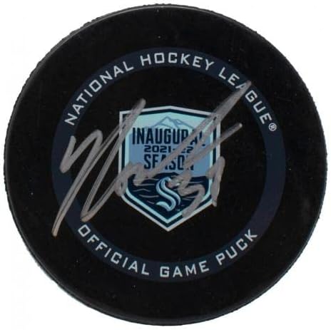 Янни Гурд подписа хокей шайба Kraken Първия сезон на НХЛ срещу Case Fanatics - за Миене на НХЛ с автограф