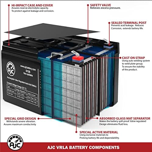 Батерия AJC е Съвместим с батерия за аварийно осветление Panasonic LCR6V4BP 6V 4.5 Ah