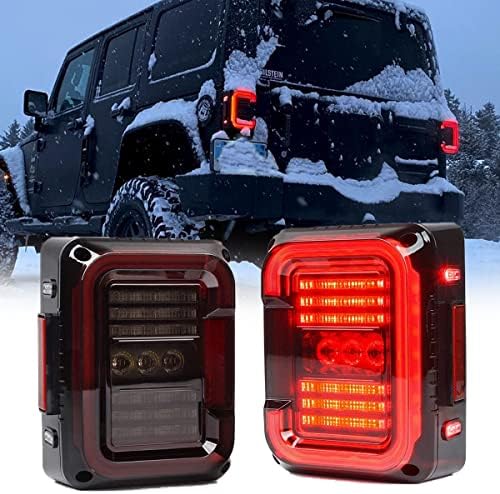 Led задни светлини AUDEXEN, съвместими с Jeep Wrangler JK JKU 2007-2018, Уникална С-образна конструкция с дымчатыми