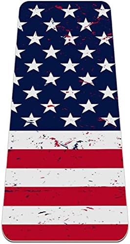 Siebzeh Гръндж Американски флаг Ретро САЩ Премиум-Дебела подложка за Йога Екологичен Гумена подложка за здраве и