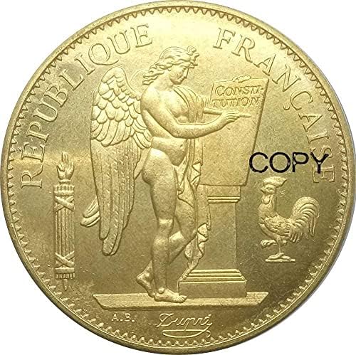 Франция Злато 1894 A Париж 100 Франка Щастлив Ангел Месингови и Метални Копирни Монета за Подарък от колекцията на Копия