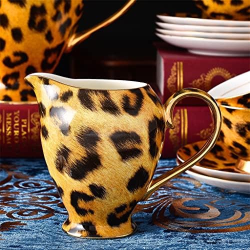 Чашата за кафе 15 БР Изискани Етикети Gold Line Tea Time Керамични Кафе Чай С Леопардовым Принтом За Хотел