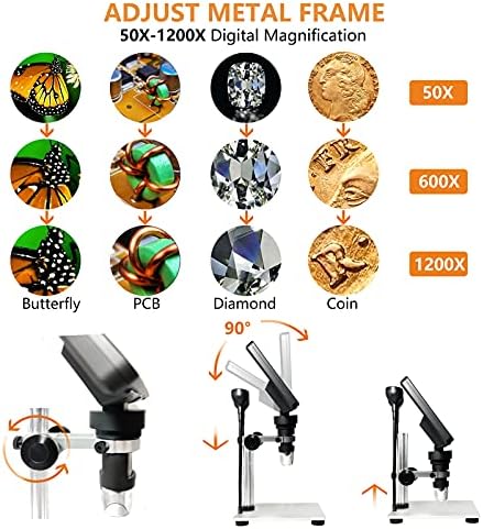ARRABLON 7 LCD дигитален микроскоп, за деца, възрастни, 1200X с 32 GB TF карта, 1080 P, Видео и Снимков Микроскоп с екран,