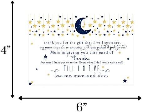 Благодарствени картички за душата Мерцающая звезда (25 броя), Предварително напълнени с бележка от момче – Индивидуални картички с конвертами - Кажи благодаря, от б?