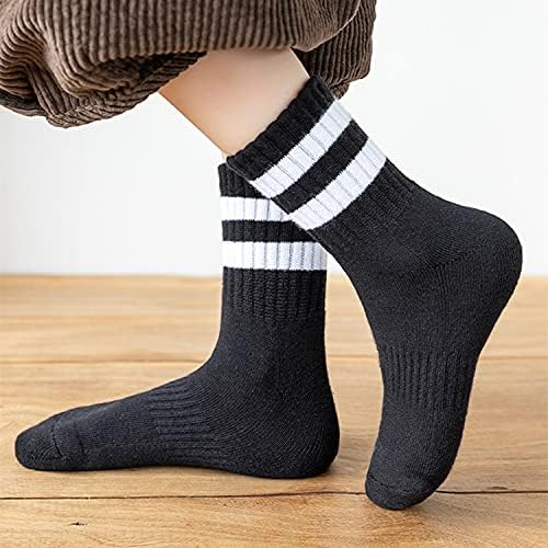 REWQ/ 4 Чифта Памучни Чорапи за децата, За Малките Момчета И Момичета, Хавлиени Чорапи Crew Essentials с