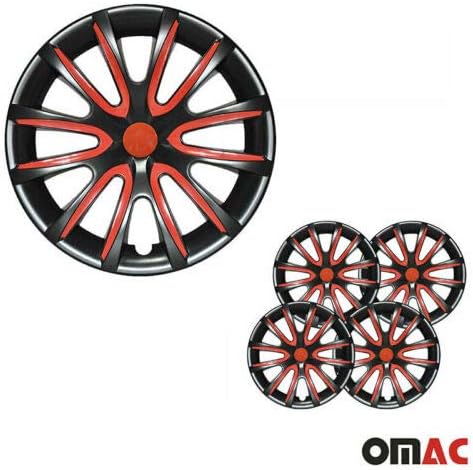 Джантите OMAC 16 инча за Toyota C-HR Черно-червени 4 бр. Капака Джанти - Шапки ступиц - Подмяна на външната повърхност на автомобилни гуми
