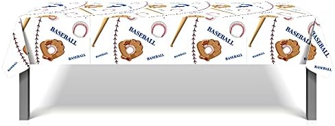 HIKAKA 1 Опаковка Бейзболна Пластмасова Покривка Бейзболна Парти по случай рождения Ден на Пластмасови Спортна Тема Детски Душ