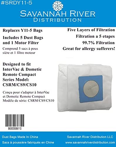 Сменяеми торбички за прах Savannah Река за модели Intervac и Dometic Y11-5, торби за прах SRDY11-5