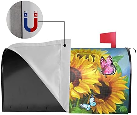 Летните Покривала за пощенски кутии с пеперуди-Слънчогледи, Магнитни Тайна за пощенски кутии Стандартен Размер