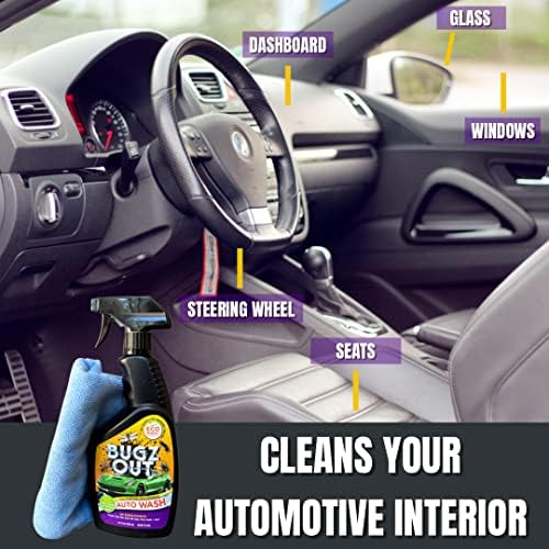 Bugz Out Car Bug Почистване, отстраняване и промиване на насекоми - Спрей против насекоми, смола, птичи тор с външната страна на автомобила и предното стъкло. Премахване на
