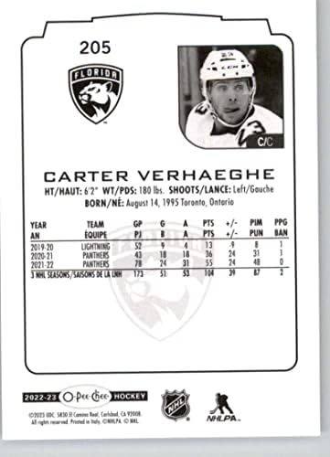 2022-23 О-Пи-Джи 205 Картер Верхэге Хокейна карта на Флорида Пантерс в НХЛ