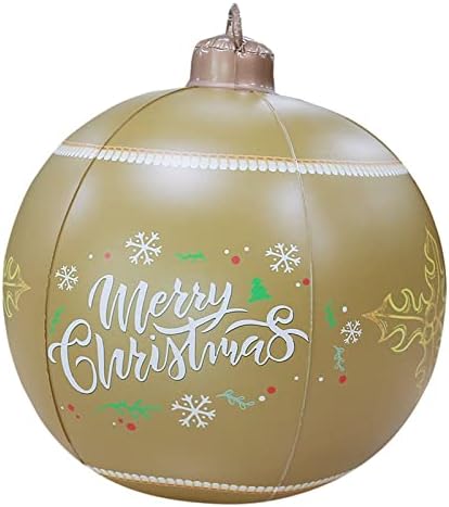 Коледна украса PIFUDE 60 см Открит Коледен Надуваем Декоративен PVC топка Коледен Голяма Топка Украсата на Елхата Открит