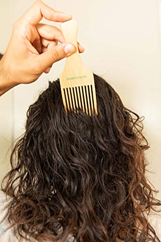 Дървена четка за коса GranNaturals - Средство за придаване на обем и стайлинг на коса от дърво за дебели, твърди, Къдрава коса - Нестатическая гребен за афро и брада - Аксес?