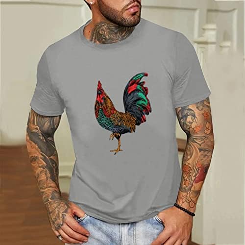 BEUU Мъжки Тениски С Къс ръкав, 2022 Нова Лятна Тениска с Кръгло деколте и Принтом Петел, Ежедневни Свободна Модна Тениска