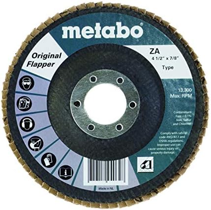 Metabo - Приложение: Стомана / Неръждаема стомана - 4 1/2 Оригинален амортисьор от фибростъкло 80 7/8 T29 (629407000), Тип на 27 и Вида на 29 Сгъваеми дискове За ъглошлайф машини