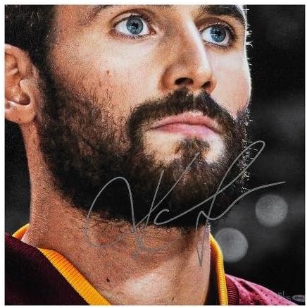 Платно с автограф на Кевин Лав Up Close & Personal 20 x 24 - Горната deca - Изкуството на НБА с автограф