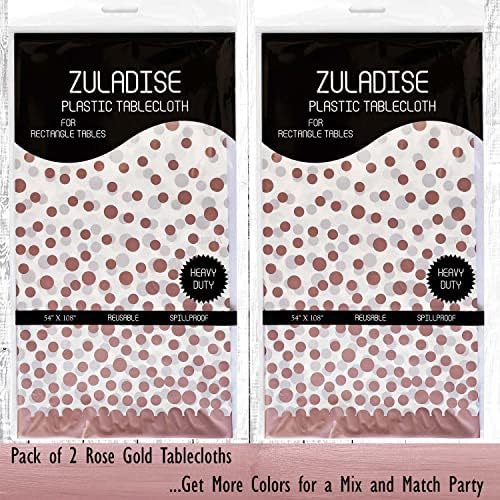 ZULADISE 2 Опаковки Покривки от Розово злато за Партита, за Еднократна употреба Пластмасова Покривка от Розово Злато, 8