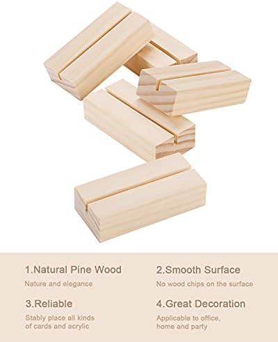 Aboofx 12 Дървени Опаковки За Притежателите на Карти Дървени Стойки За Настолни Стаи Титуляр За Снимки от Акрил Притежателите
