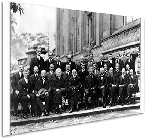 Конференция Сольвея, 1927 - Айнщайн Шредингер Нкжи Дрънкам Кюри - 16 x 24 инча