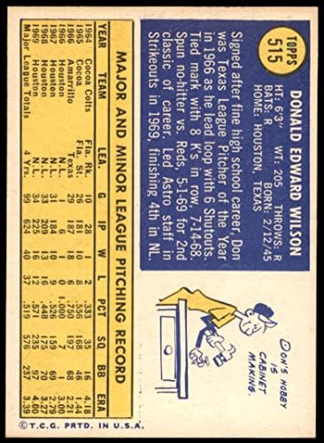 1970 Topps 515 Дон Уилсън Хюстън Астрос (Бейзболна картичка), БИВШ Астрос