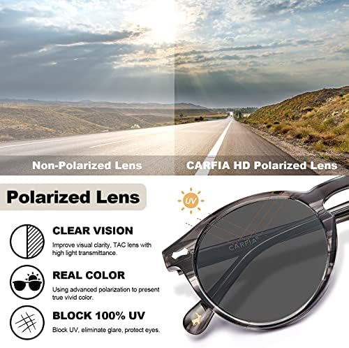 Carfia Реколта Поляризирани Слънчеви очила за мъже с защита UV400 В Ретро Стил, Модни Очила, Ръчна изработка