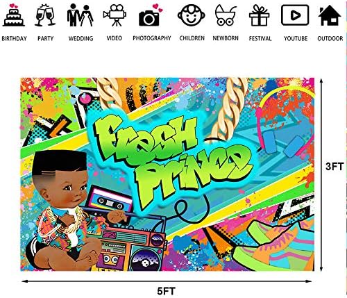 5 × 3 метра Свежи Принц в стил хип-Поп, Фон за Фотография, Графити, Ретро Фон за Дискотеки, на Фона на Душата на Детето, и Момчета,