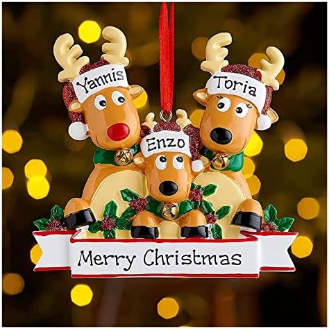 Коледна украса PIFUDE Семейство Елени Украса на Коледната елха Коледна Коледна Окачване Семейно бижу Лосове Подарък