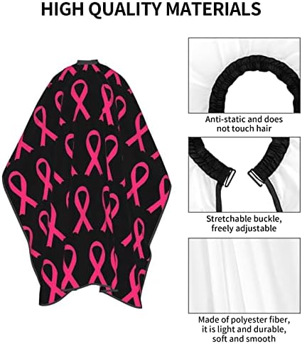 Наметало За Стригане От Полиестер 55x66 Инча От Рак на млечната жлеза-Панделка-Розова Салонная Фризьорски салон