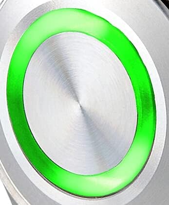 25 мм Зелен пръстен на led Метален 6 Контакти самостоятелно блокиране на Защелкивающийся Бутон Антивандальный