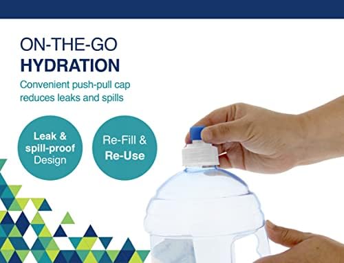 Бутилка за вода Arrow H2O On The Go, 18 течни унции (включва 6 бутилки) - Мини-прозрачна пластмасова бутилка за вода